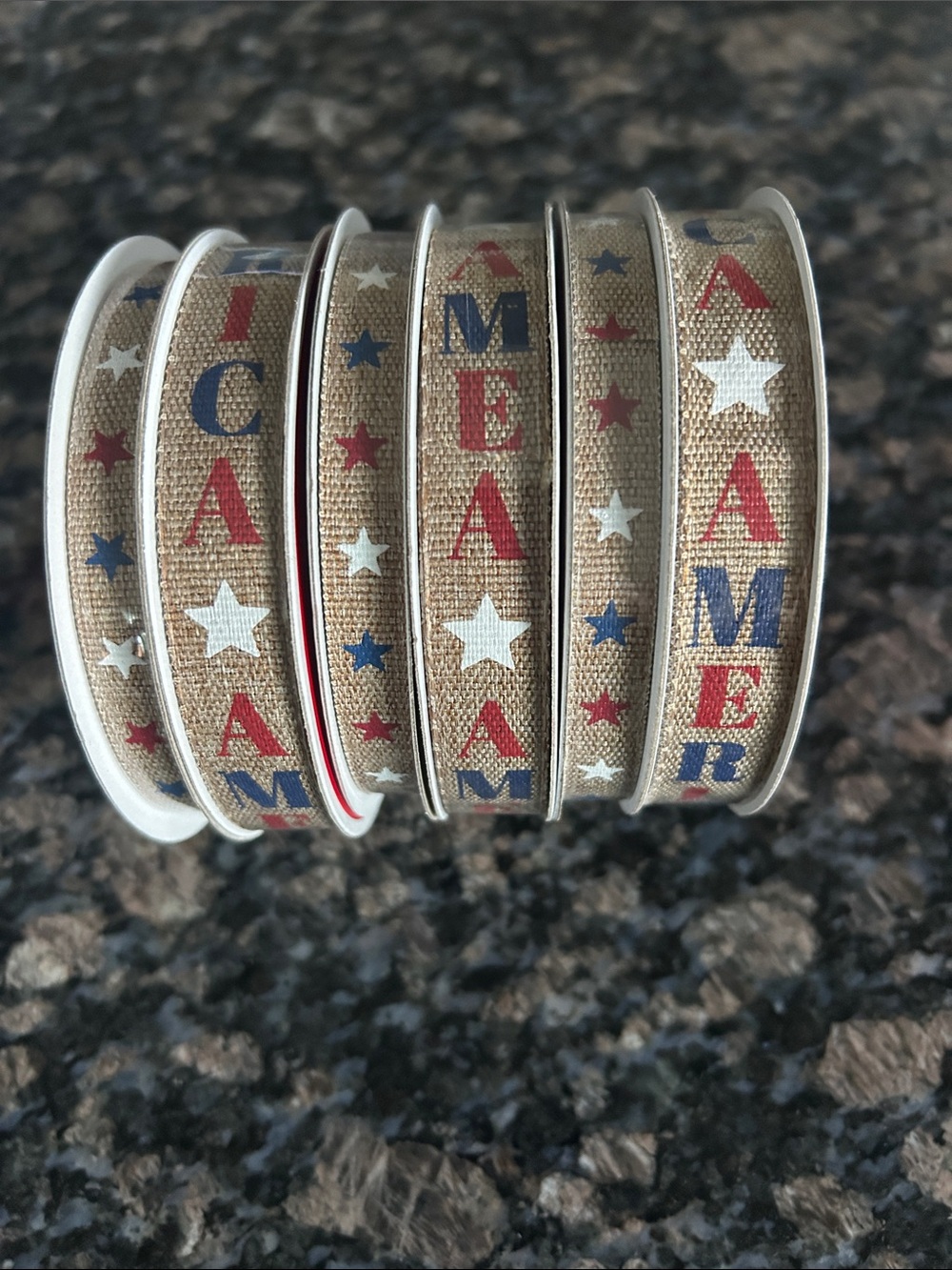 CELEBRATE IT RIBBON RED WHITE &  BLUE LOT OF 6 ROLLS NWT
